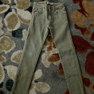 Zara Girls Light Olive Green Legging Jeans size 6